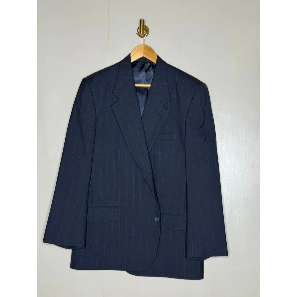 Jonathan Reid Finchley Fifth Avenue Navy Pinstripe‎ Blazer Mens 46R Vintage